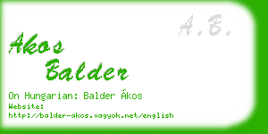 akos balder business card
